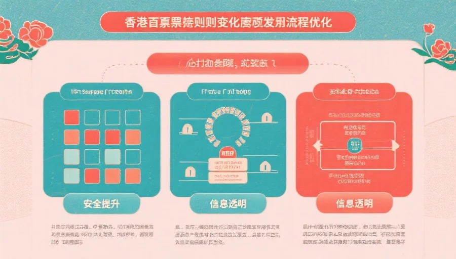 一张精美的信息图，展示香港六合彩规则变化带来的流程优化、安全提升和信息透明三大方面